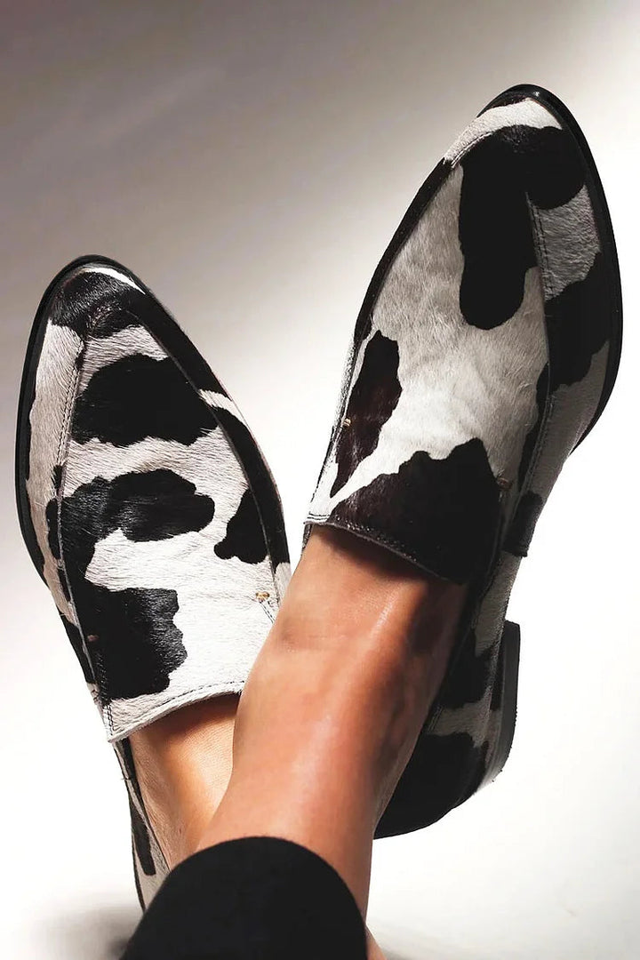 Liraev | Cow Print Slip-Ons