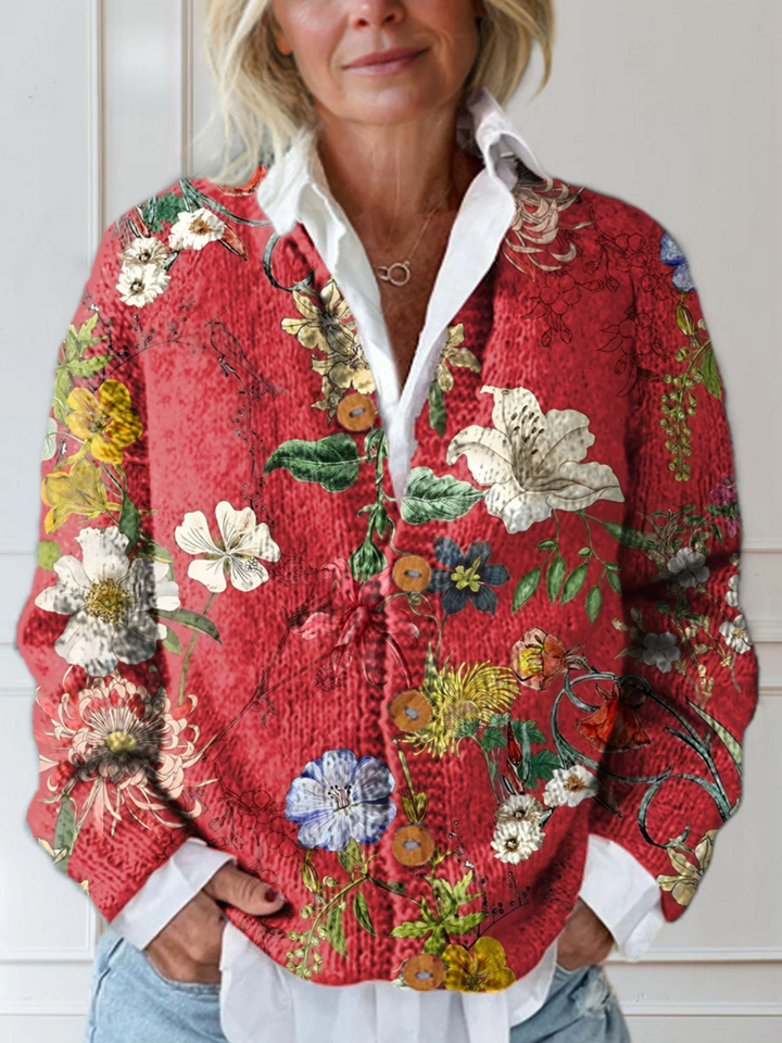 Madeline | Vintage Floral Knit Cardigan