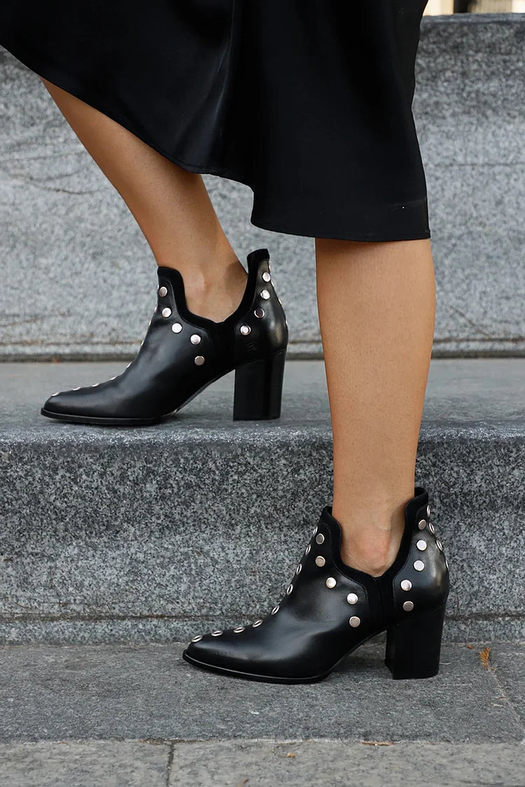 Aeliah | Studded Ankle Boot With Wide Heel