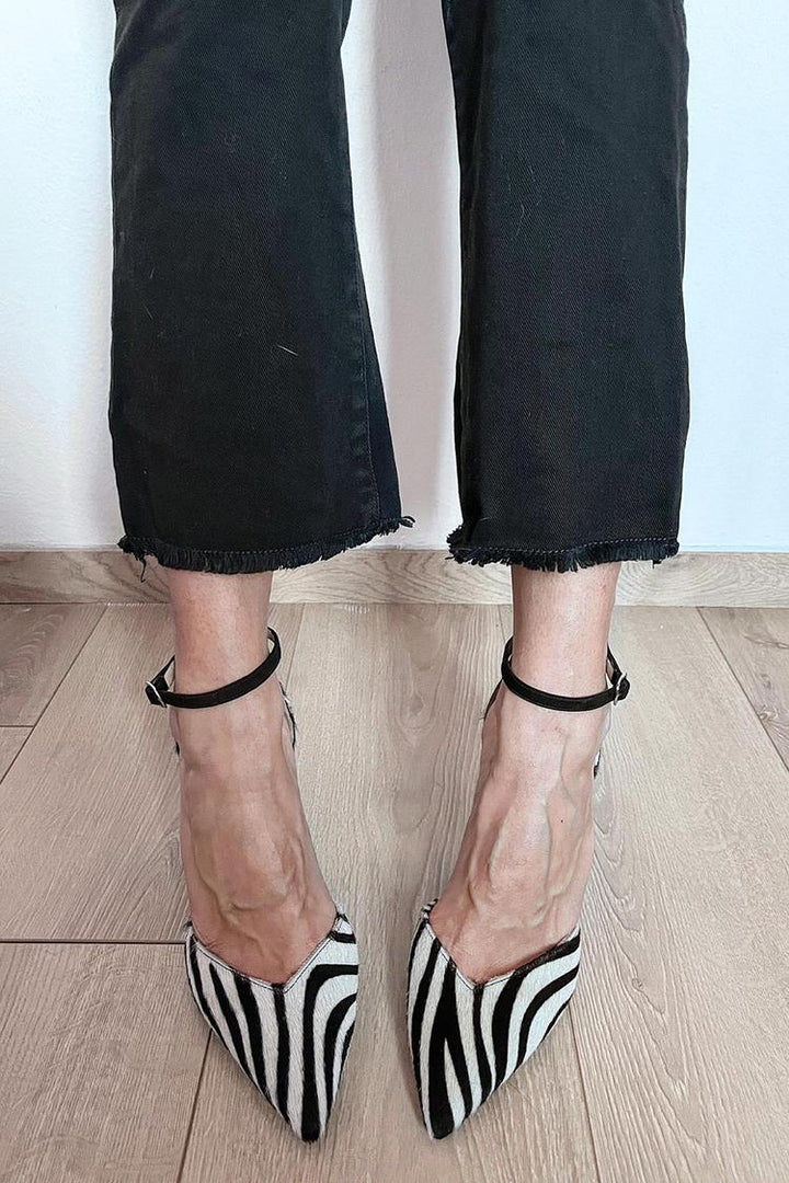 Lorysia | Zebra Print Pumps With Ankle Strap