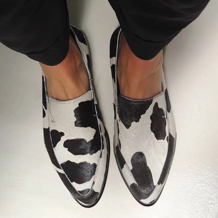 Liraev | Cow Print Slip-Ons