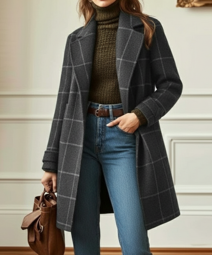 Hadley | Elegant Plaid Wool Coat