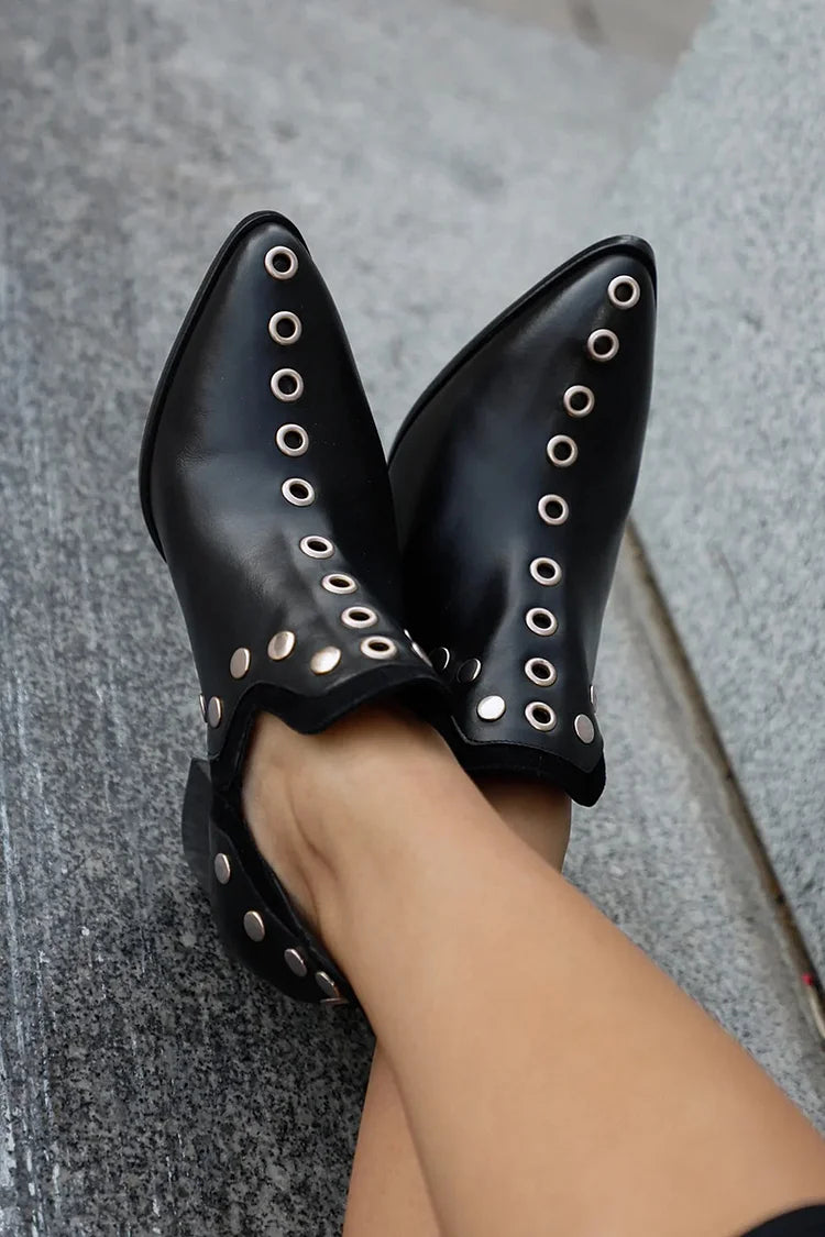 Aeliah | Studded Ankle Boot With Wide Heel