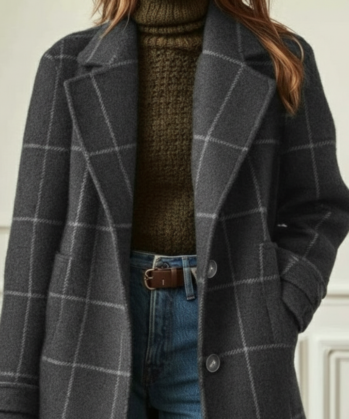 Hadley | Elegant Plaid Wool Coat