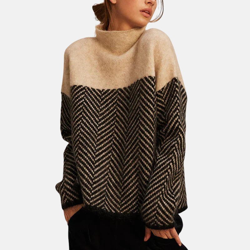 Blakely | Herringbone Turtleneck Sweater
