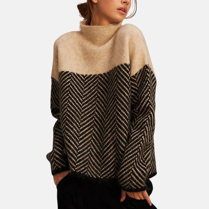 Blakely | Herringbone Turtleneck Sweater