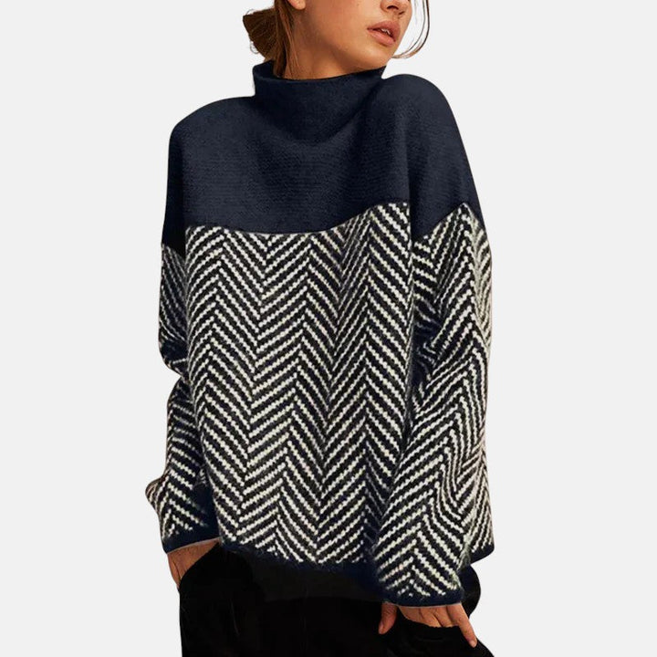 Blakely | Herringbone Turtleneck Sweater