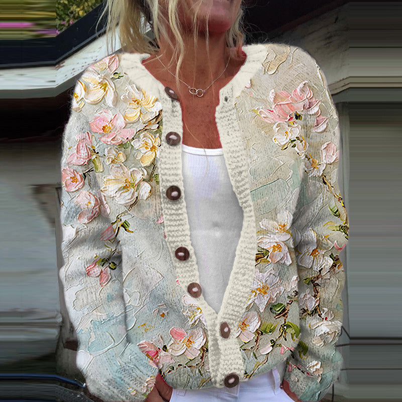 Madeline | Vintage Floral Knit Cardigan