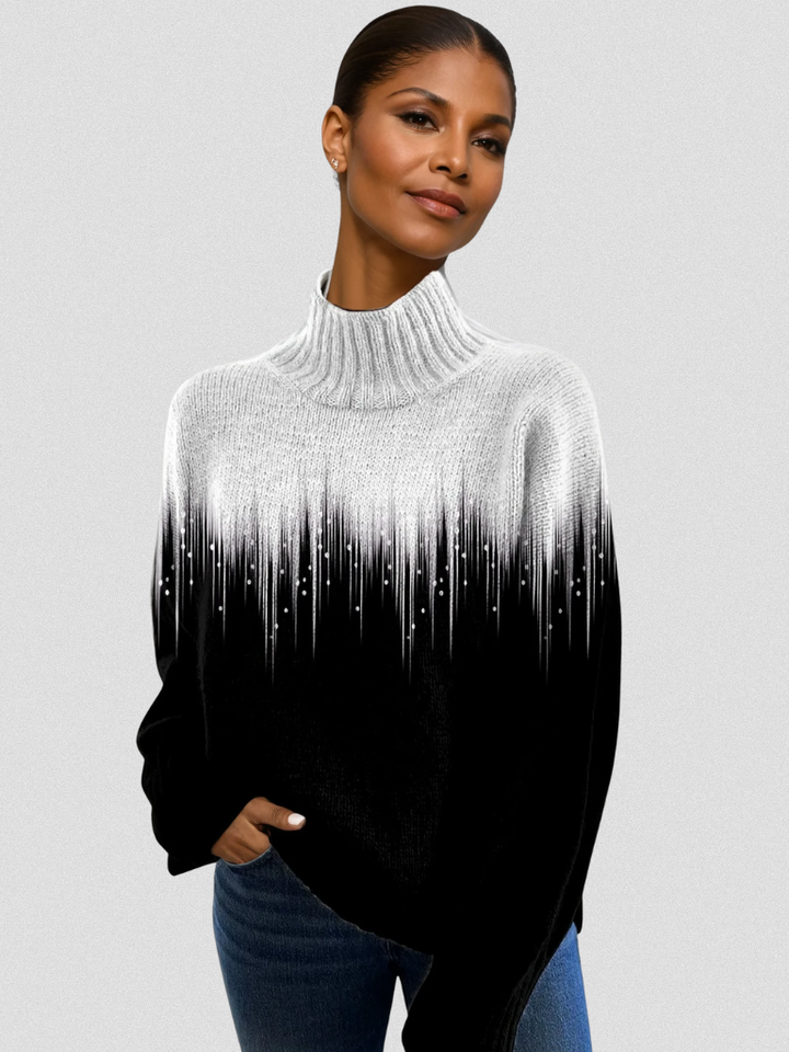 Napa | Frosted Knit Sweater  Soft Gradient Turtleneck