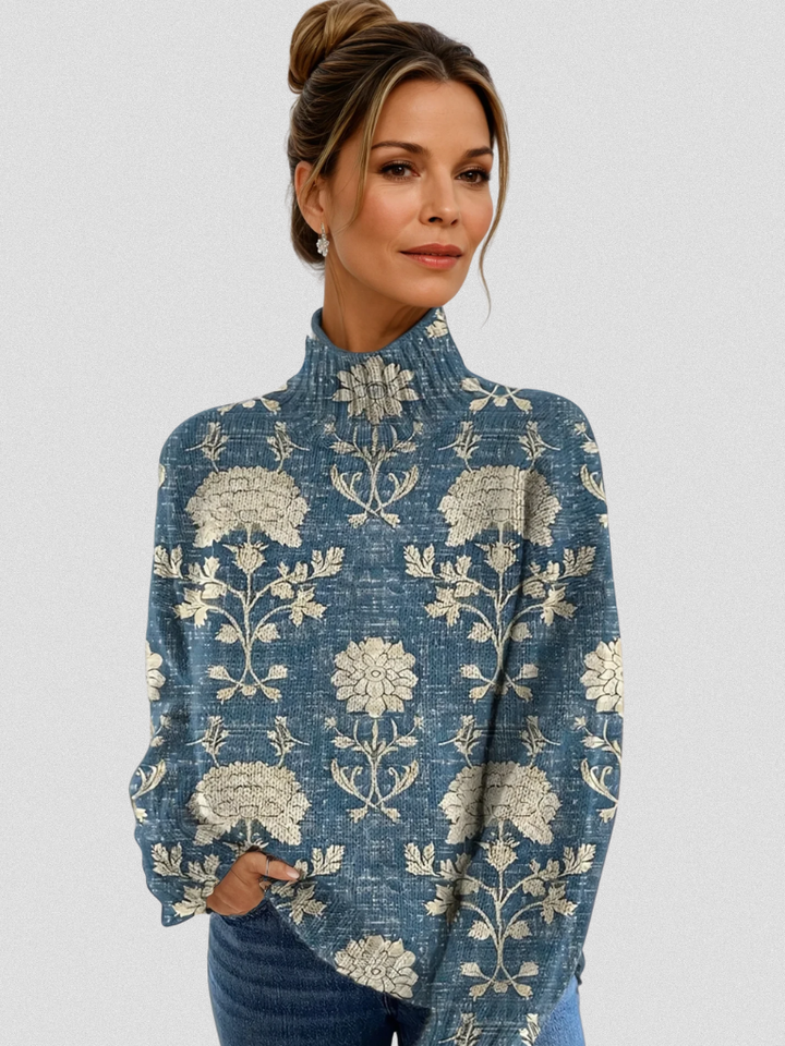 Amelia | Elegant Knit Sweater  Vintage Floral Soft Knit