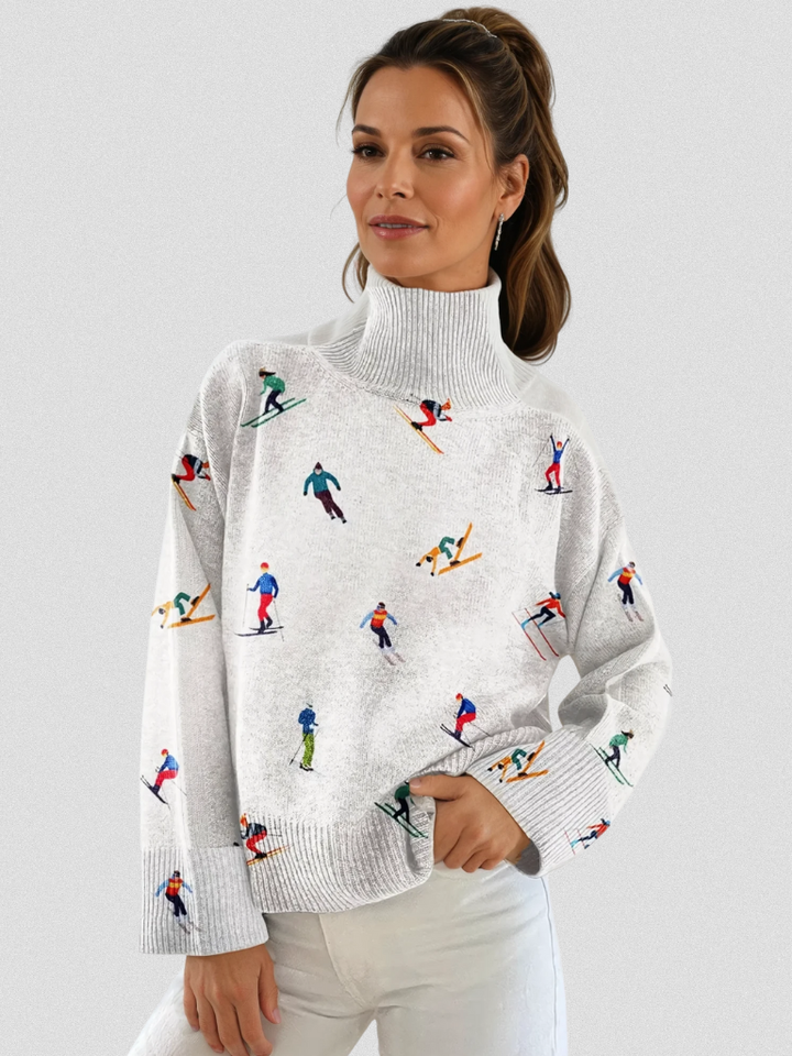 Alyssa | Playful Knit Sweater Winter Ski Graphic Cozy Knit