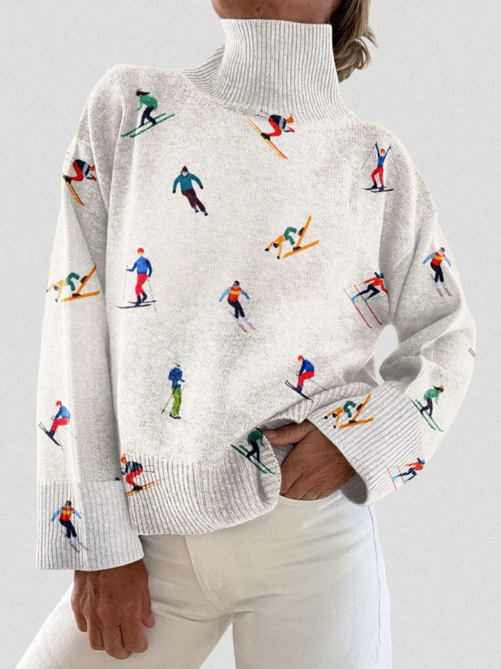 Alyssa | Playful Knit Sweater Winter Ski Graphic Cozy Knit