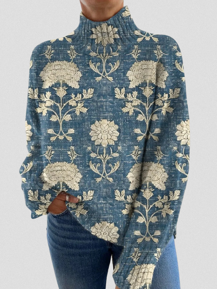 Amelia | Elegant Knit Sweater  Vintage Floral Soft Knit