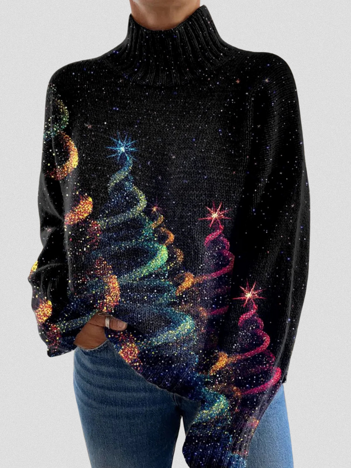 ASPEN LIGHTS | Cozy Knit Sweater Twinkling Holiday Lights & Trees