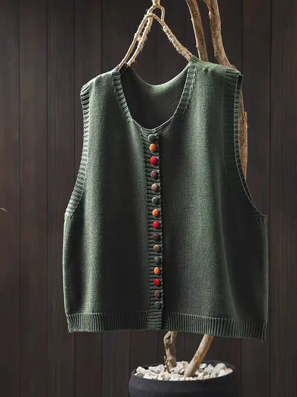 Maribel | Cozy Button-Trim Vest