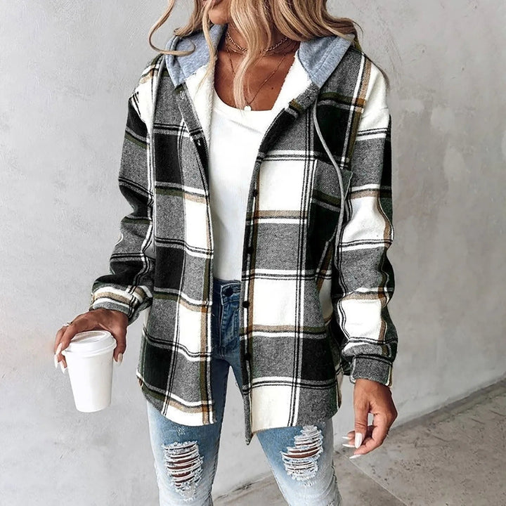 Sloane | Cozy Plaid Hooded Shacket