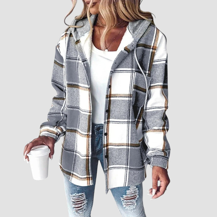 Sloane | Cozy Plaid Hooded Shacket