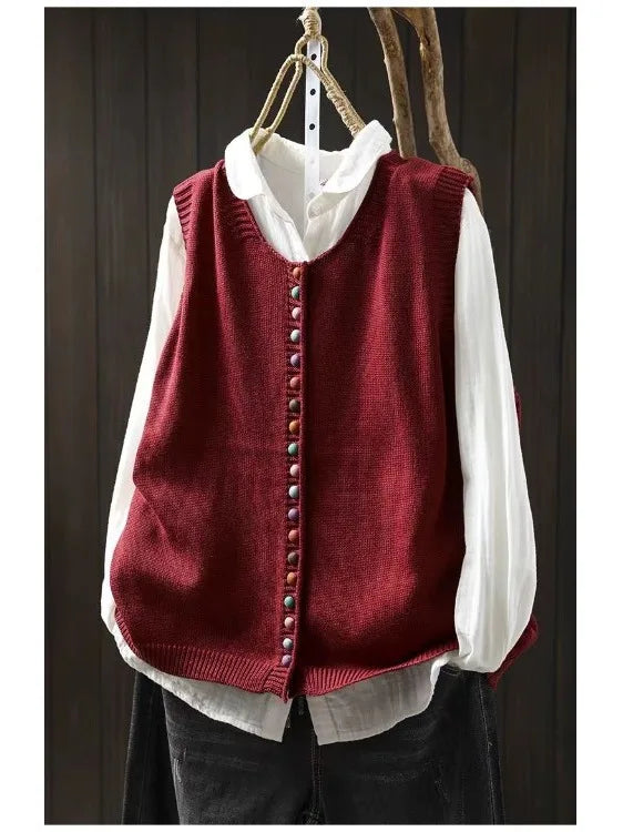 Maribel | Cozy Button-Trim Vest