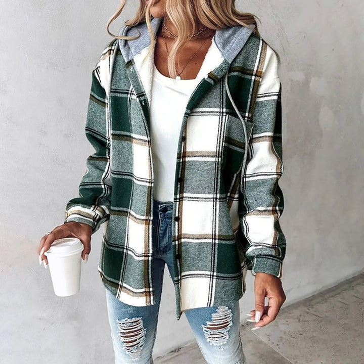 Sloane | Cozy Plaid Hooded Shacket