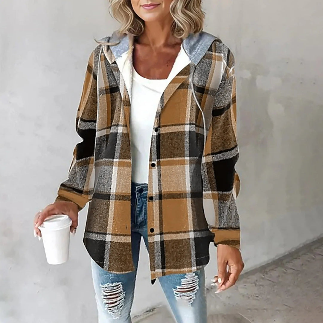 Sloane | Cozy Plaid Hooded Shacket
