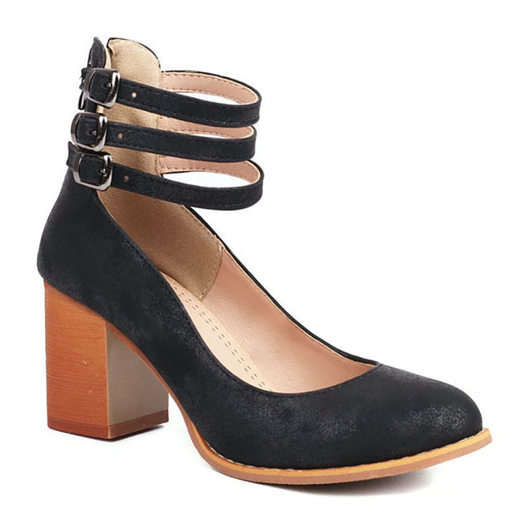 Vaesin | Triple Buckle Heels