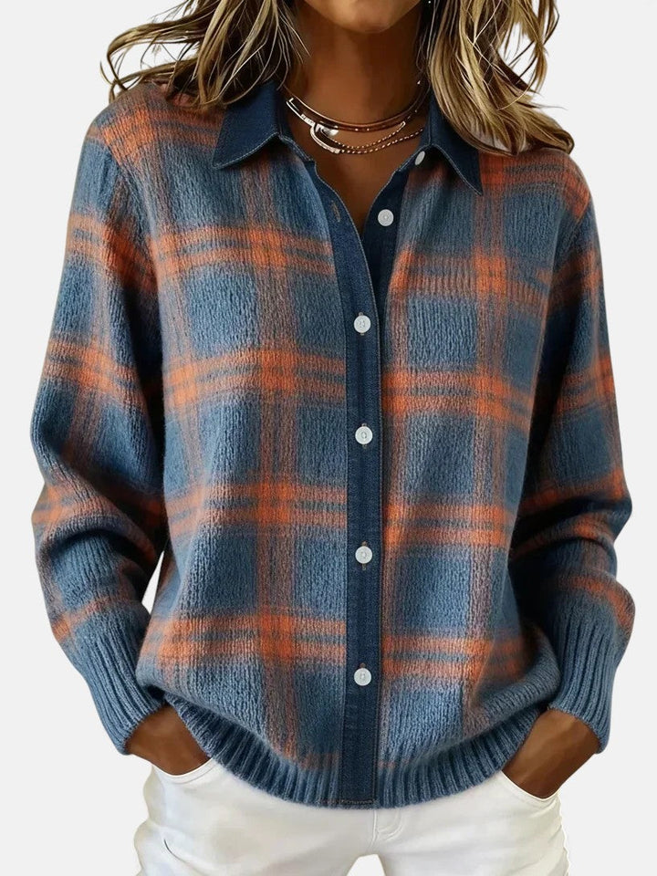 Joanne | Soft Plaid Button-Up Top
