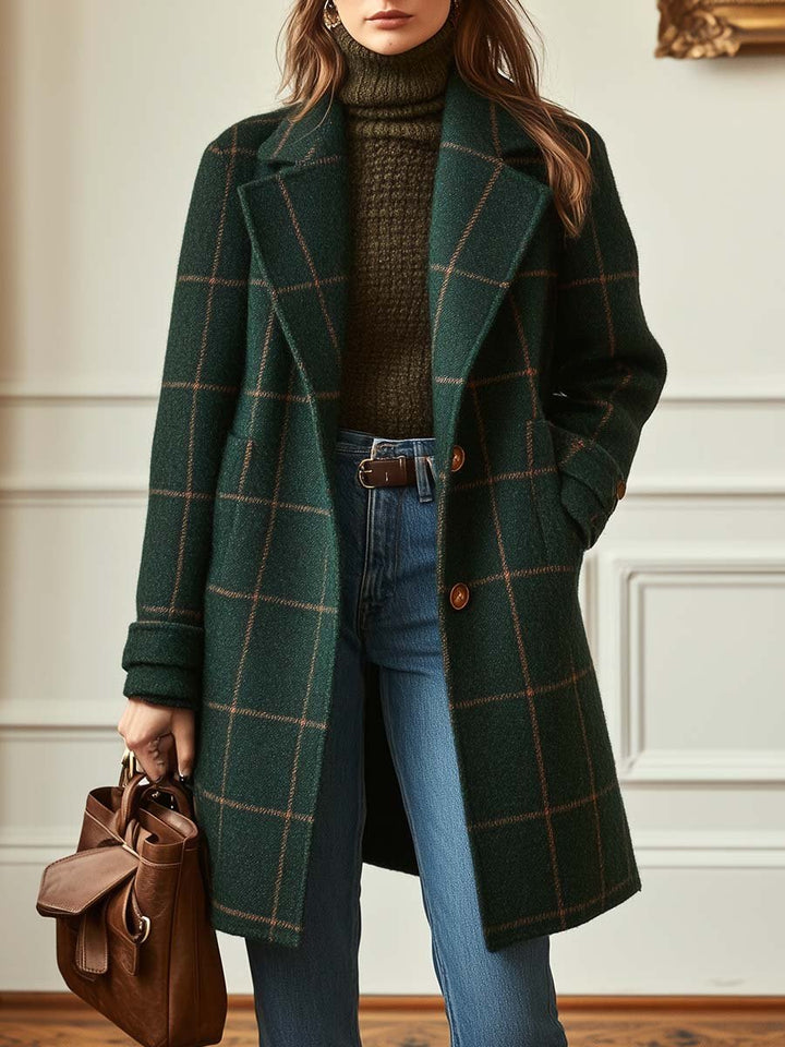 Hadley | Elegant Plaid Wool Coat