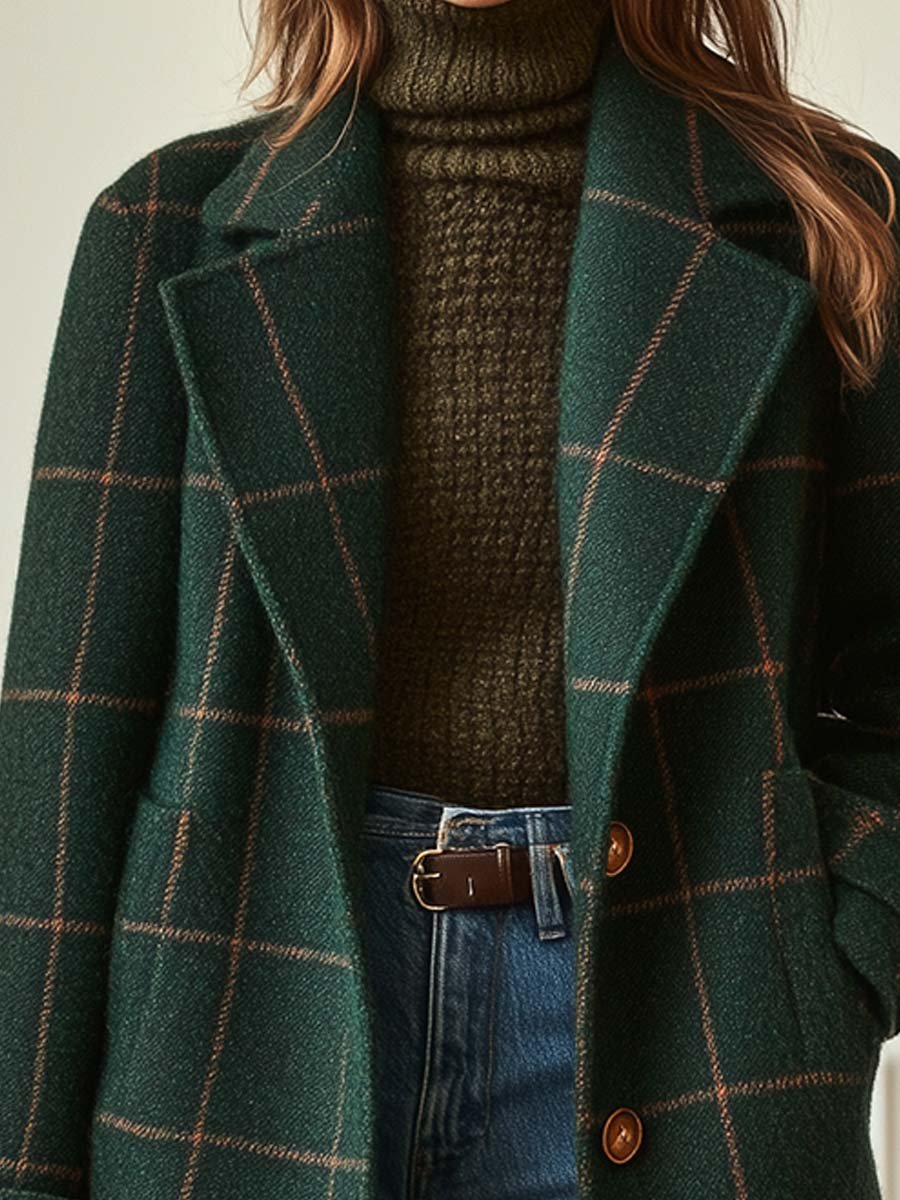Hadley | Elegant Plaid Wool Coat