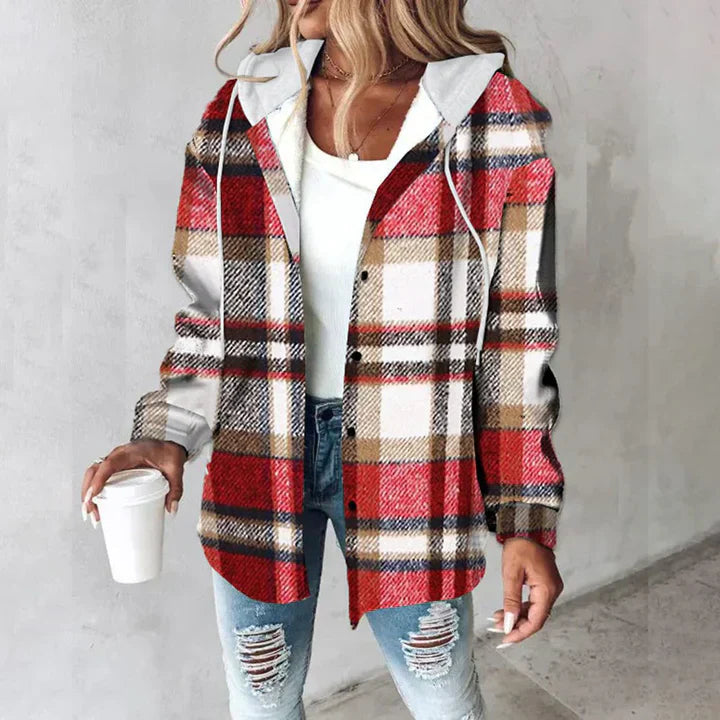 Sloane | Cozy Plaid Hooded Shacket